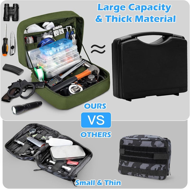 Jueachy Tactical Molle Pouch Large Admin Bag Utility Tool Pouches Molle Attachment EDC Pouches Expandable Molle Accessories Organizer Medical Pocket U.S.A Patch Included - Image 2